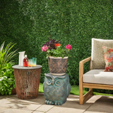 Christopher Knight Home® - Noble House - Pratchett Owl Garden Stool, Lightweight Concrete, Gold Patina Finish