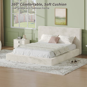 English Elm Airframe Queen Sherpa Chenille Bed Surround Soft Cushioned Frameless Bedroom Wrap W1820P464220
