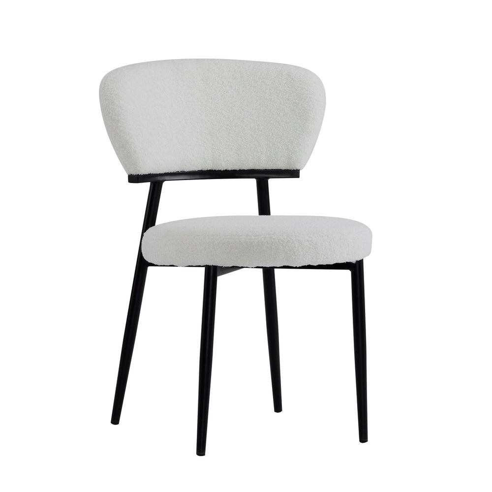 English Elm Christopher Knight Home® - Upholstered Modern Dining Chair Set of 2 with Soft Fabric Seats, Sturdy Metal Legs for Comfort & Style White N772P242368W