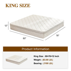 English Elm King Hybrid Mattress 12 Inch Gel Memory Foam Pocketed Coils Zoned Pressure Relief W3682P338230