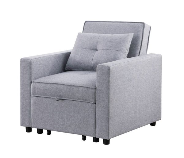 English Elm Zaira Convertible Linen Sleeper Chair with Side Pocket for Studio or Guest Room B2749S00012