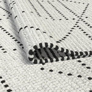Sams International Vail Pardo Handmade Wool, Cotton Geometric  Rug Ivory/Charcoal 5' x 8'