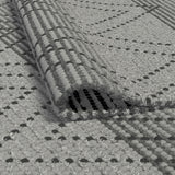 Sams International Vail Dowlan Handmade Wool, Cotton Geometric  Rug Grey/Charcoal 5' x 8'
