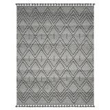 Sams International Vail Dowlan Handmade Wool, Cotton Geometric  Rug Grey/Charcoal 5' x 8'