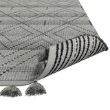 Sams International Vail Dowlan Handmade Wool, Cotton Geometric  Rug Grey/Charcoal 8' x 10'