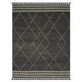 Sams International Vail Stona Handmade Wool, Cotton Geometric  Rug Charcoal/Ivory 5' x 8'