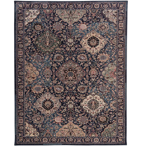 Capel Rugs Bosphorus-bahktiar Luxurious Machine-woven Rug – Elegant Design Inspired By Istanbul's Heritage Navy, Green 100% Polyester 4400rs02010710475