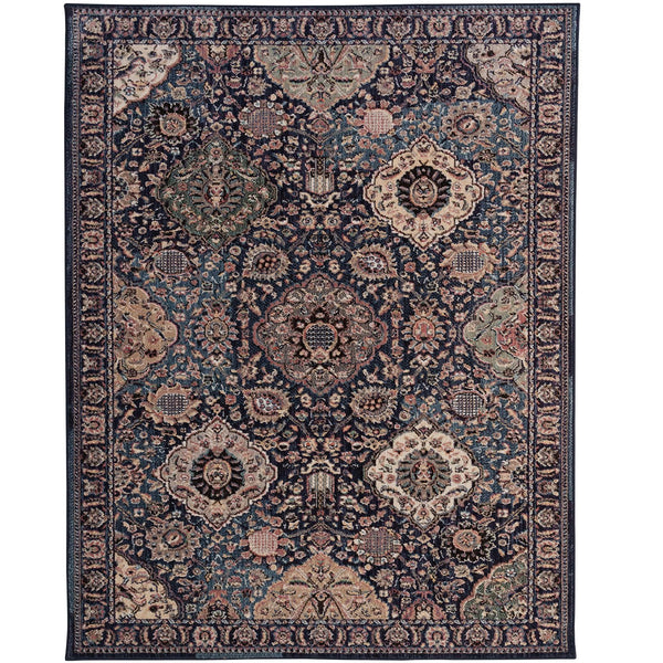 Capel Rugs Bosphorus-bahktiar Luxurious Machine-woven Rug – Elegant Design Inspired By Istanbul's Heritage Navy, Green 100% Polyester 4400rs02010710475