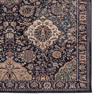 Capel Rugs Bosphorus-bahktiar Luxurious Machine-woven Rug – Elegant Design Inspired By Istanbul's Heritage Navy, Green 100% Polyester 4400rs02010710475