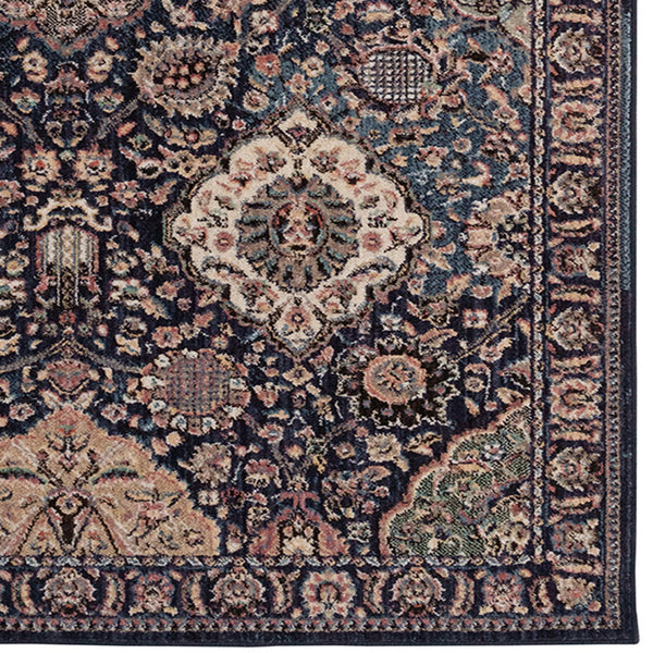 Capel Rugs Bosphorus-bahktiar Luxurious Machine-woven Rug – Elegant Design Inspired By Istanbul's Heritage Navy, Green 100% Polyester 4400rs02010710475