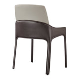 New Pacific Direct Stella Faux Leather Dining Side Chair - Set of 2 Taupe/Dark Brown 21.5 x 19 x 31