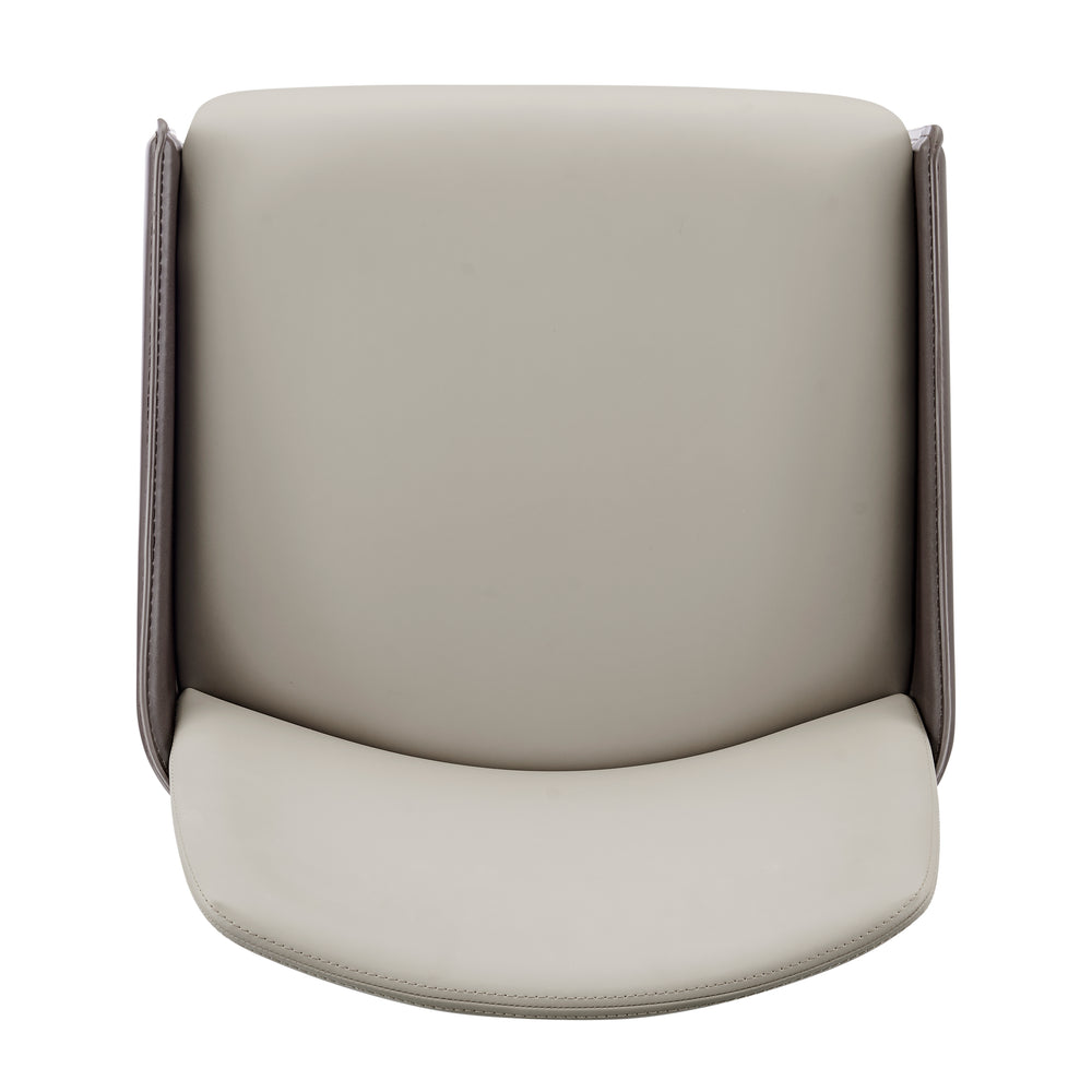 New Pacific Direct Stella Faux Leather Dining Side Chair - Set of 2 Taupe/Dark Brown 21.5 x 19 x 31