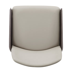 New Pacific Direct Stella Faux Leather Dining Side Chair - Set of 2 Taupe/Dark Brown 21.5 x 19 x 31