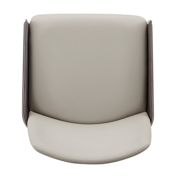 New Pacific Direct Stella Faux Leather Dining Side Chair - Set of 2 Taupe/Dark Brown 21.5 x 19 x 31