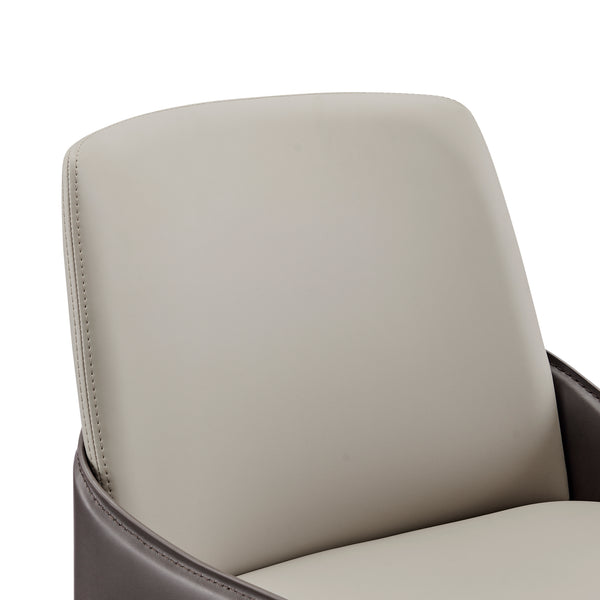 New Pacific Direct Stella Faux Leather Dining Side Chair - Set of 2 Taupe/Dark Brown 21.5 x 19 x 31