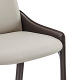 New Pacific Direct Stella Faux Leather Dining Side Chair - Set of 2 Taupe/Dark Brown 21.5 x 19 x 31