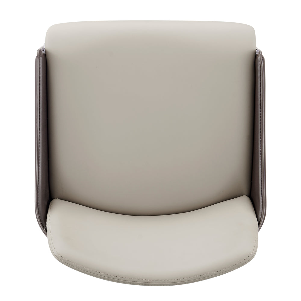 New Pacific Direct Stella Faux Leather Counter Stool - Set of 2 Taupe/Dark Brown 19 x 19.5 x 35