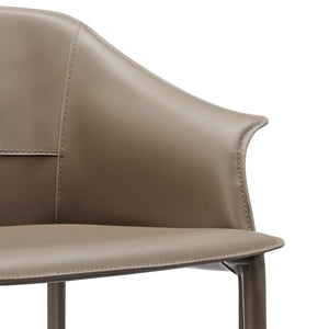 New Pacific Direct Callie Recycled Leather Counter Stool Light Mocha 23.5 x 21 x 36.5