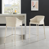 New Pacific Direct Callie Recycled Leather Counter Stool Vanilla 23.5 x 21 x 36.5