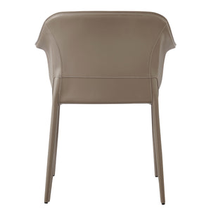 New Pacific Direct Callie Recycled Leather Dining Arm Chair Light Mocha 25 x 22 x 30.5