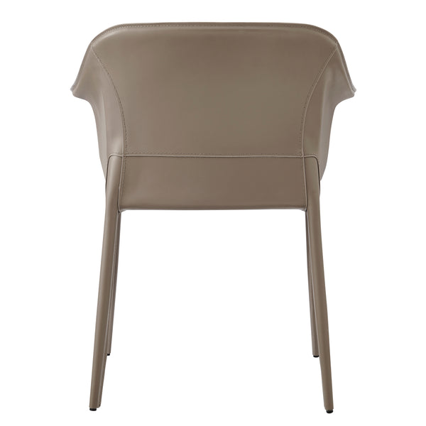 New Pacific Direct Callie Recycled Leather Dining Arm Chair Light Mocha 25 x 22 x 30.5