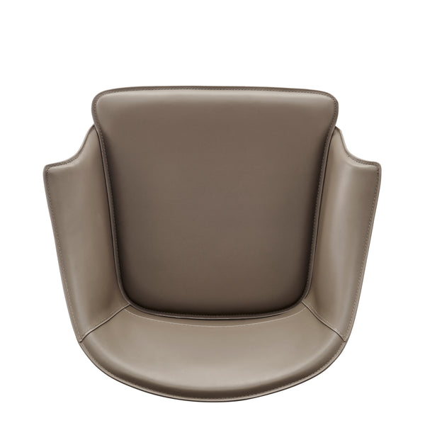 New Pacific Direct Callie Recycled Leather Dining Arm Chair Light Mocha 25 x 22 x 30.5