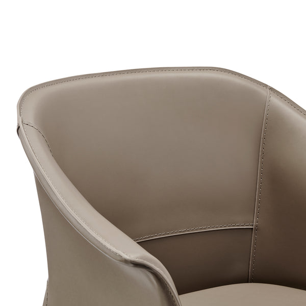 New Pacific Direct Callie Recycled Leather Dining Arm Chair Light Mocha 25 x 22 x 30.5