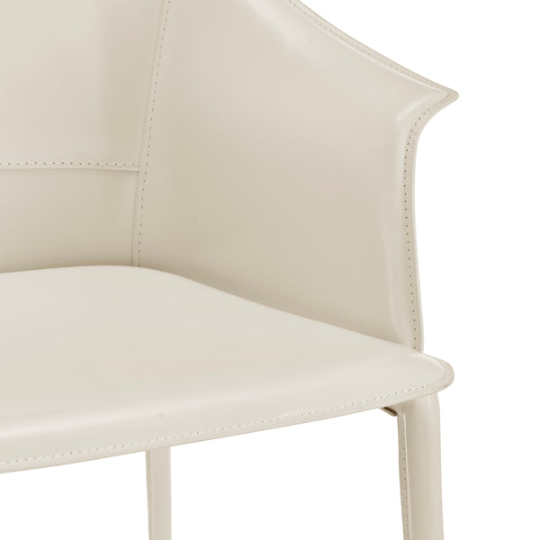 New Pacific Direct Callie Recycled Leather Dining Arm Chair Vanilla 25 x 22 x 30.5