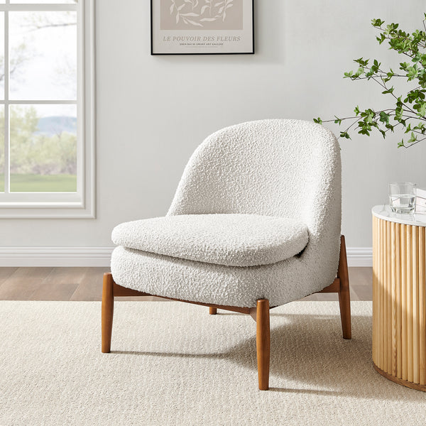 New Pacific Direct Adriana Fabric Accent Chair Walnut Legs Solana Beige 25.5 x 30 x 30