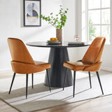 Elodie PU Dining Side Chair - Set of 2 Moza Caramel, Brown 4400080-647 New Pacific Direct