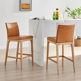 Devon PU Counter Stool - Set of 2 Moza Caramel, Brown 4400082-647 New Pacific Direct