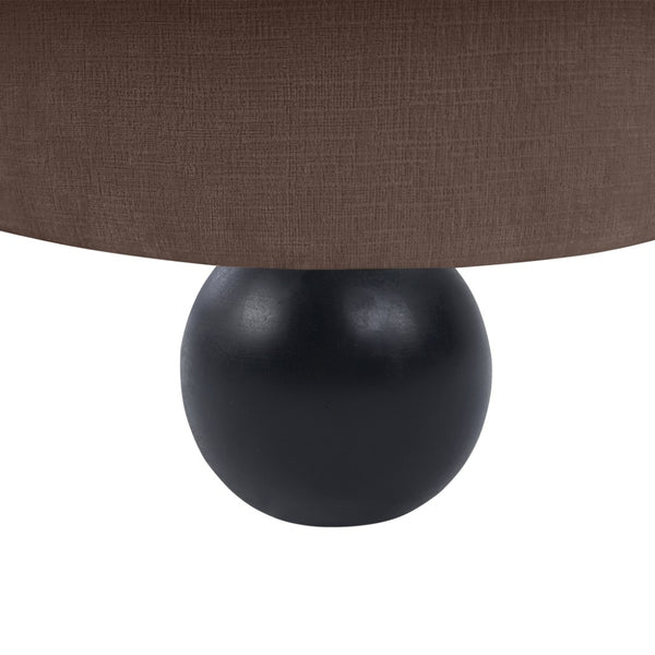 Meridian Furniture Daphne Art Deco Accent Chair Sculptural Curves Ball Legs for Living Room or Bedroom Brown Chenille Fabric 44001Brown-C
