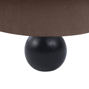 Meridian Furniture Daphne Art Deco Curved Sofa with Deep Seating and Interchangeable Wood Ball Legs for Living Rooms Brown Chenille Fabric 44001Brown-S