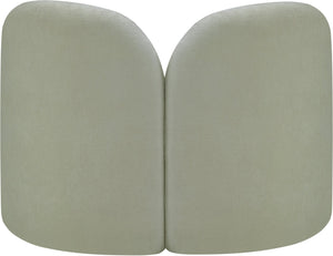 Meridian Furniture Daphne Art Deco Accent Chair Sculptural Curves Ball Legs for Living Room or Bedroom Mint Chenille Fabric 44001Mint-C