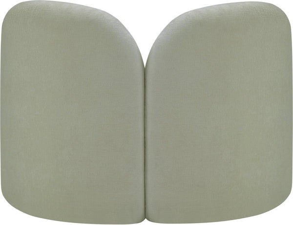 Meridian Furniture Daphne Art Deco Accent Chair Sculptural Curves Ball Legs for Living Room or Bedroom Mint Chenille Fabric 44001Mint-C