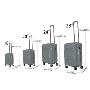 English Elm 6-piece Hard Shell Spinner Luggage Set Expandable Polypropylene with Combo Lock Grey T3292P328854
