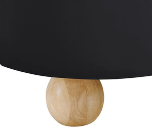 Meridian Furniture Daphne Art Deco Accent Chair Sculptural Curves Ball Legs for Living Room or Bedroom Black Velvet 44002Black-C