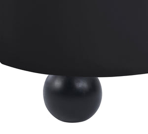 Meridian Furniture Daphne Art Deco Curved Sofa with Deep Seating and Interchangeable Wood Ball Legs for Living Rooms Black Velvet 44002Black-S