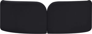 Meridian Furniture Daphne Art Deco Curved Sofa with Deep Seating and Interchangeable Wood Ball Legs for Living Rooms Black Velvet 44002Black-S