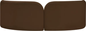 Meridian Furniture Daphne Art Deco Curved Sofa with Deep Seating and Interchangeable Wood Ball Legs for Living Rooms Brown Velvet 44002Brown-S