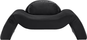 Meridian Furniture Austin Sculptural Curved Accent Chair with Plush Upholstered Seat for Modern Living Rooms Black Velvet 44008Black-C