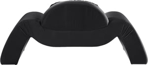Meridian Furniture Austin Sculptural Curved Accent Chair with Plush Upholstered Seat for Modern Living Rooms Black Velvet 44008Black-C