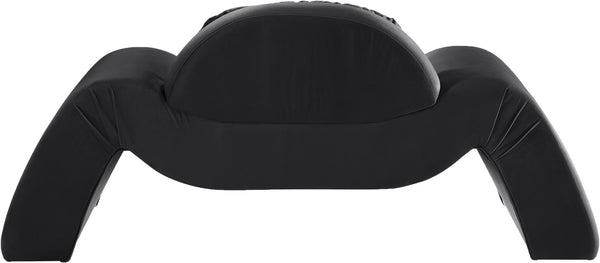 Meridian Furniture Austin Sculptural Curved Accent Chair with Plush Upholstered Seat for Modern Living Rooms Black Velvet 44008Black-C