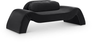 Meridian Furniture Austin Curved Velvet Sofa with Sculptural Frame for Bold Living Room Seating 44008Black-L