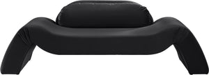 Meridian Furniture Austin Curved Velvet Sofa with Sculptural Frame for Bold Living Room Seating 44008Black-L