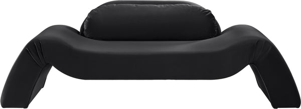 Meridian Furniture Austin Curved Velvet Sofa with Sculptural Frame for Bold Living Room Seating 44008Black-L