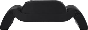 Meridian Furniture Austin Curved Velvet Sofa with Sculptural Frame for Bold Living Room Seating 44008Black-L