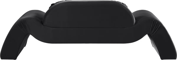 Meridian Furniture Austin Curved Velvet Sofa with Sculptural Frame for Bold Living Room Seating 44008Black-L