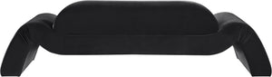 Meridian Furniture Austin Curved Velvet Sofa with Eucalyptus Frame for Lounge and Living Spaces 44008Black-S