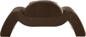 Meridian Furniture Austin Sculptural Curved Accent Chair with Plush Upholstered Seat for Modern Living Rooms Brown Velvet 44008Brown-C
